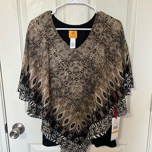 Ruby Rd. Black and Brown Textured Top